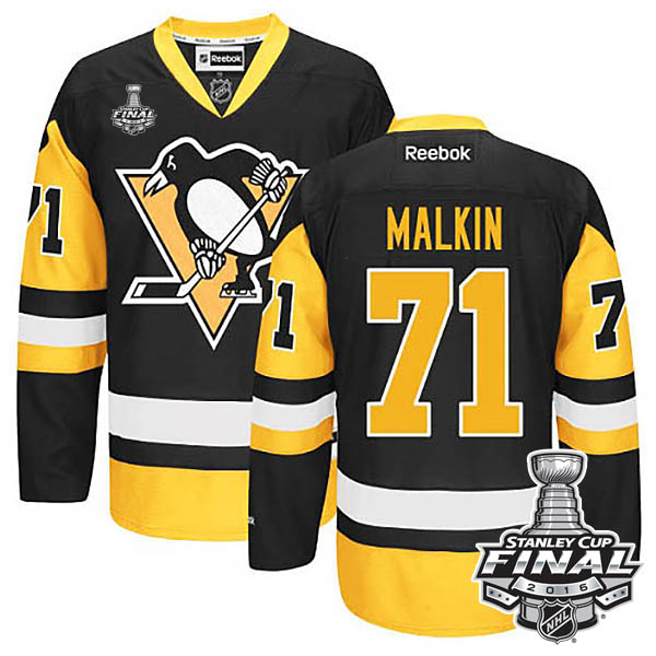 Evgeni Malkin Pittsburgh Penguins #71 2016 Stanley Cup Black Third Jersey