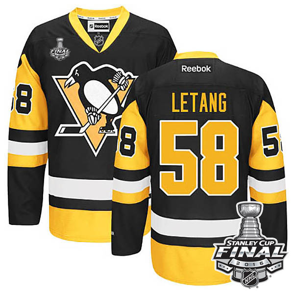 Kris Letang Pittsburgh Penguins #58 2016 Stanley Cup Black Third Jersey