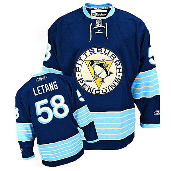 Kris Letang Pittsburgh Penguins #58 2016 Stanley Cup Blue Third Jersey