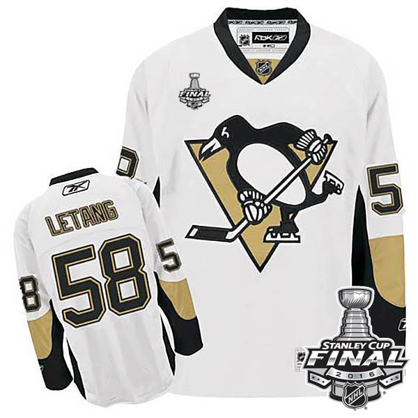 Kris Letang Pittsburgh Penguins #58 2016 Stanley Cup White Away Jersey