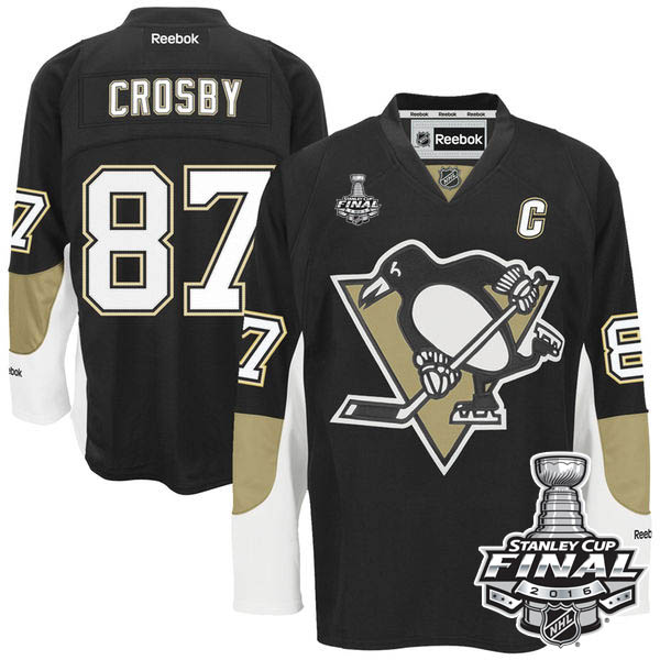 Sidney Crosby Pittsburgh Penguins #87 2016 Stanley Cup Black Home Jersey