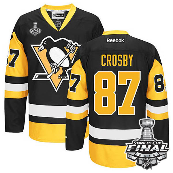 Sidney Crosby Pittsburgh Penguins #87 2016 Stanley Cup Black Third Jersey