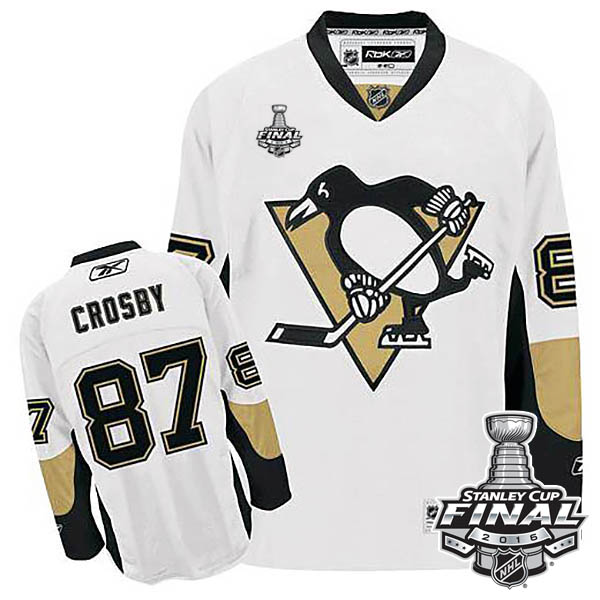 Sidney Crosby Pittsburgh Penguins #87 2016 Stanley Cup White Away Jersey