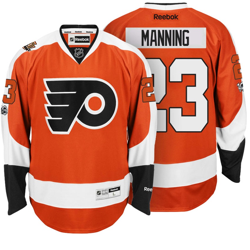 Flyers Brandon Manning #23 Orange 100th Anniversary Patch Player Jersey