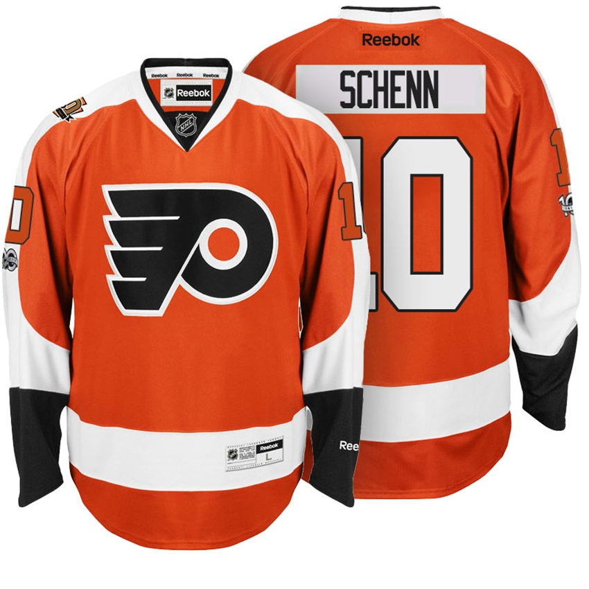 Flyers Brayden Schenn #10 Orange 100th Anniversary Patch Player Jersey