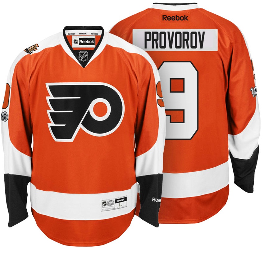 Flyers Ivan Provorov #9 Orange 100th Anniversary Patch Player Jersey