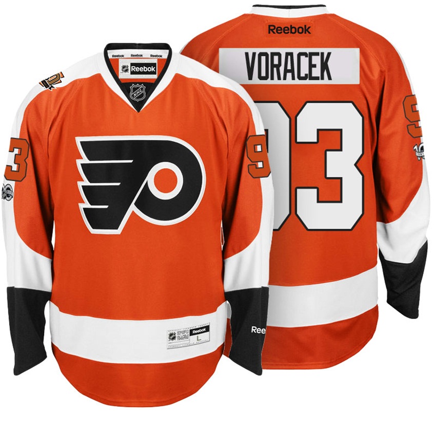 Flyers Jakub Voracek #93 Orange 100th Anniversary Patch Player Jersey