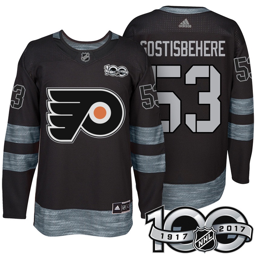 Flyers Shayne Gostisbehere #53 Black 2017 Centennial Classic Limited Jersey