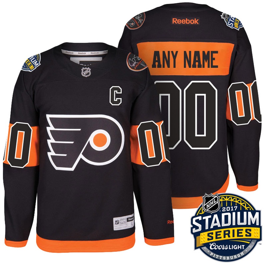 Flyers Black 2017 Stadium Series Custom Jersey