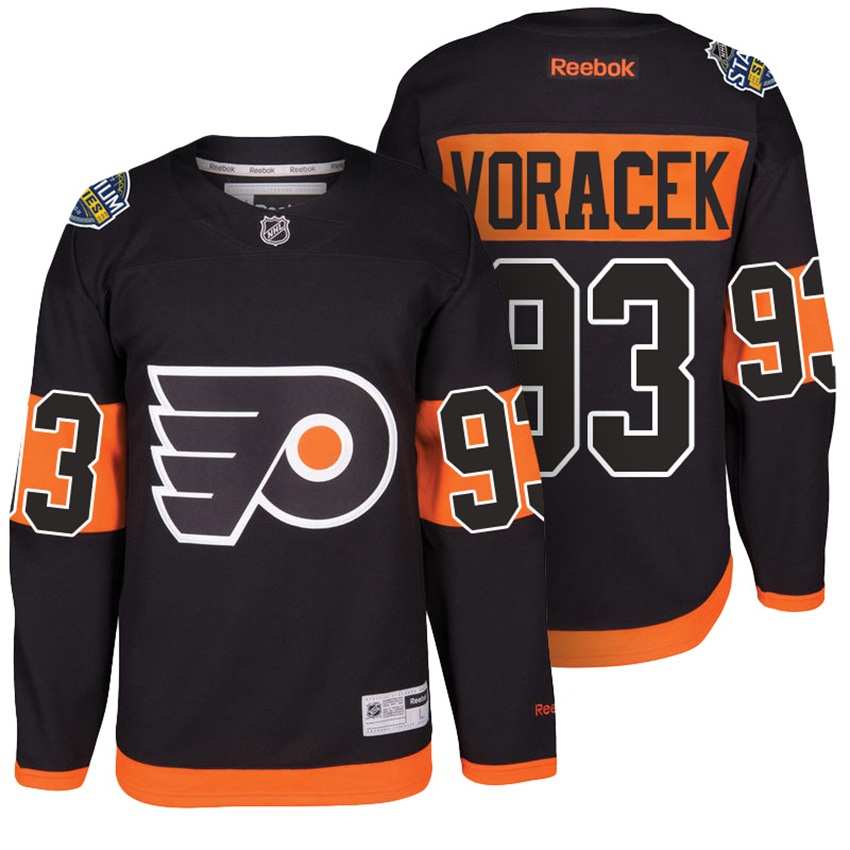 Flyers Jakub Voracek #93 Black 2017 Stadium Series Jersey