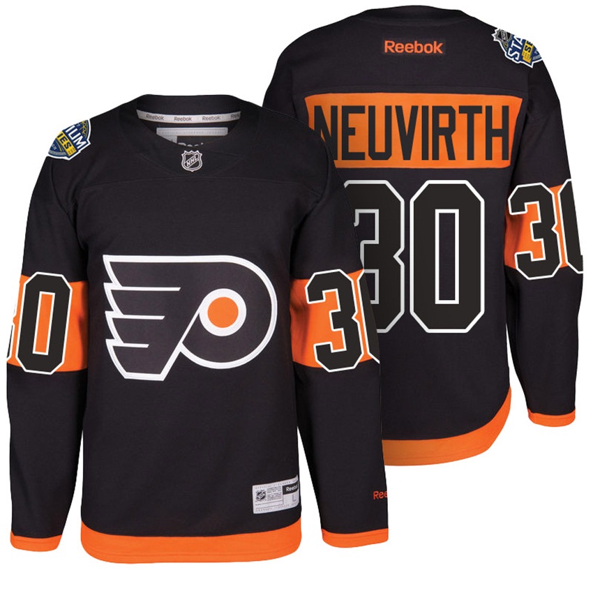 Flyers Michal Neuvirth #30 Black 2017 Stadium Series Jersey