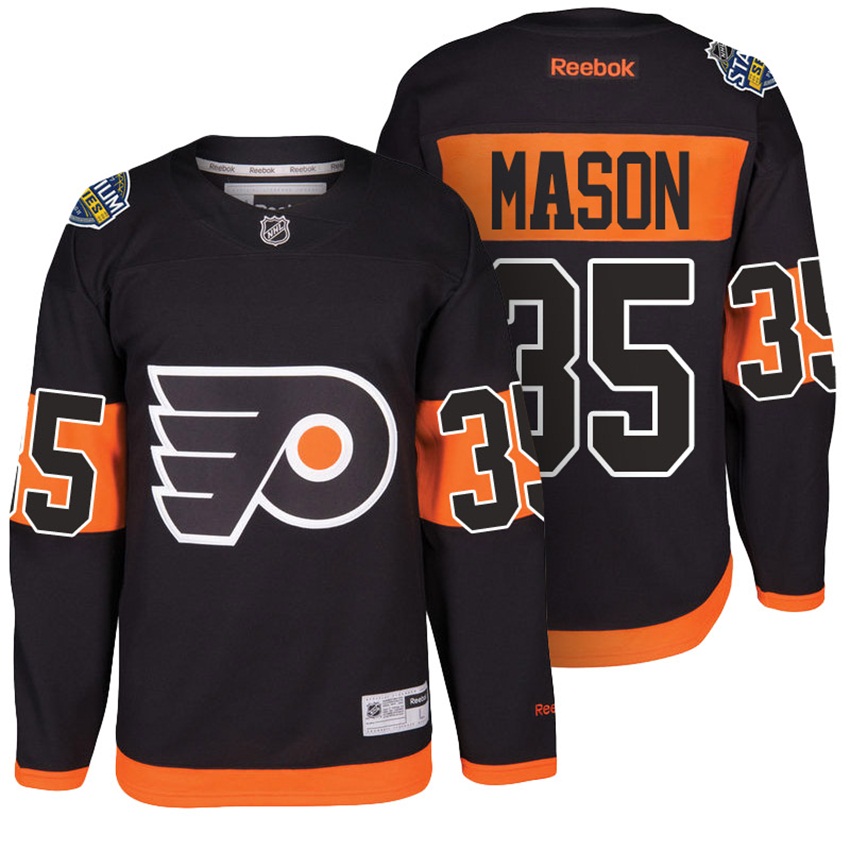 Flyers Steve Mason #35 Black 2017 Stadium Series Jersey