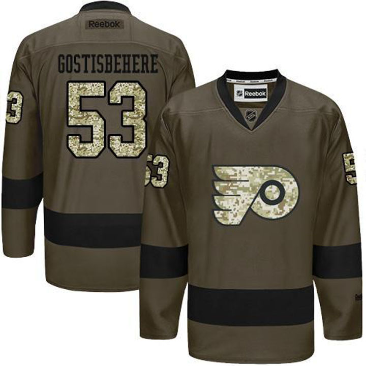 Shayne Gostisbehere Philadelphia Flyers #53 Green Camo Player Jersey