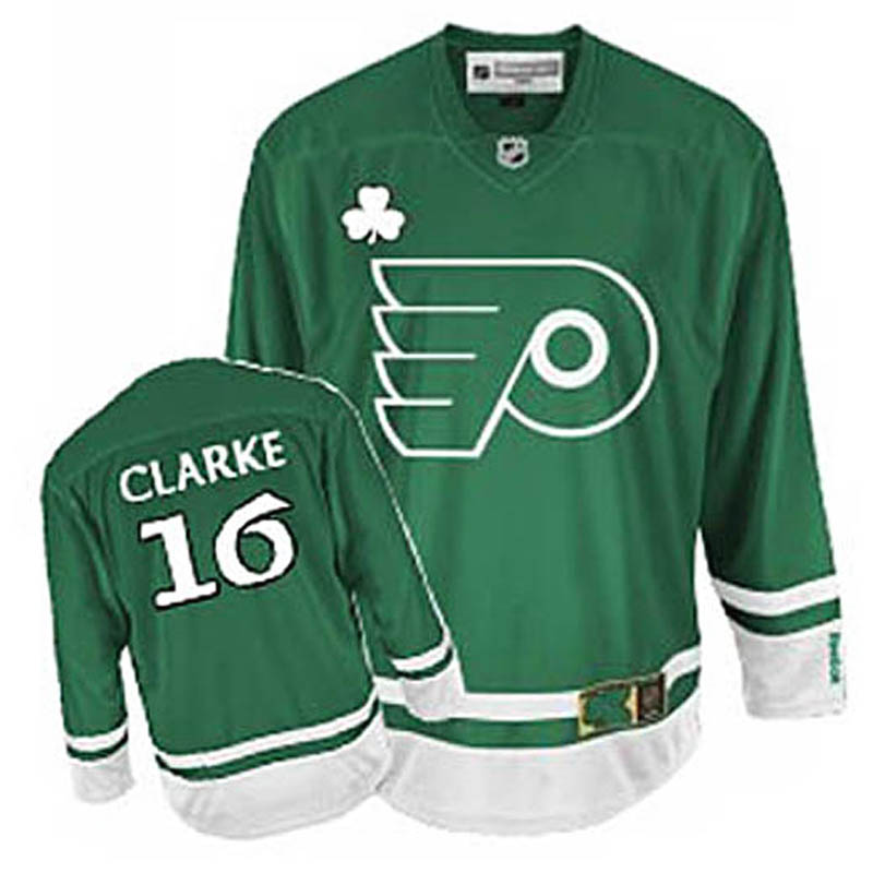 Bobby Clarke Philadelphia Flyers #16 St Patty's Day Ice Hockey Jersey