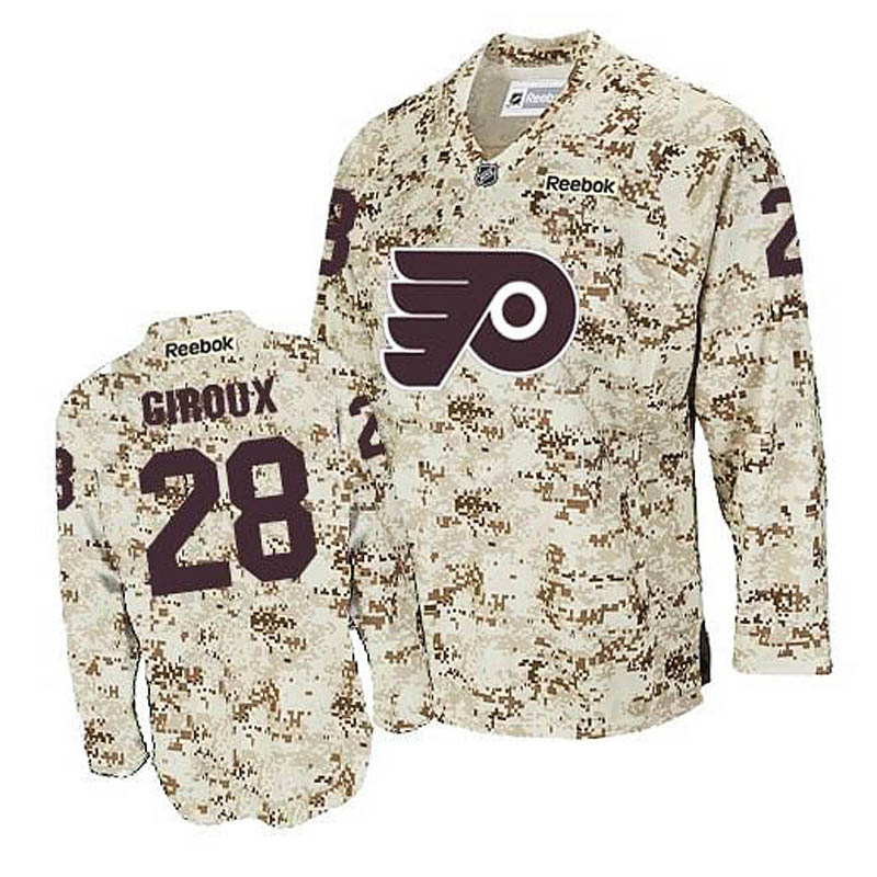 Claude Giroux Philadelphia Flyers #28 Camouflage Ice Hockey Jersey