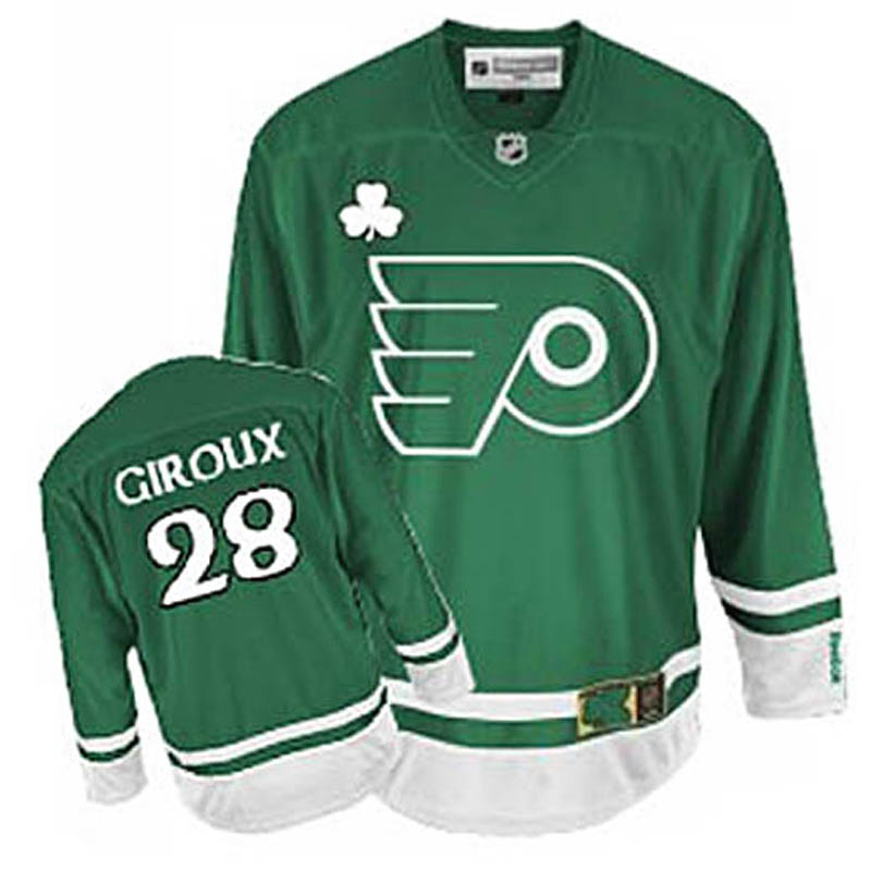 Claude Giroux Philadelphia Flyers #28 St Patty's Day Ice Hockey Jersey