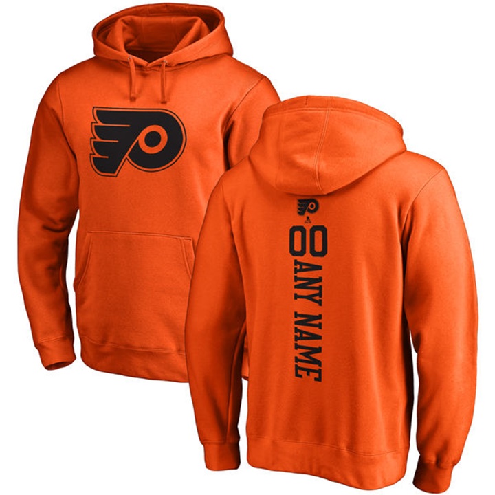 NHL Philadelphia Flyers Orange Personalized Backer Fleece Pullover Hoodie