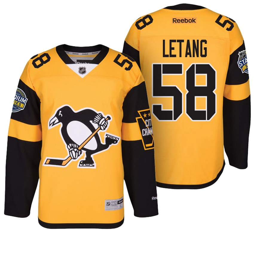 Penguins Kris Letang #58 Gold 2017 Stadium Series Jersey