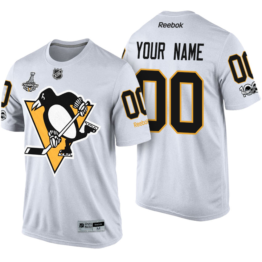 NHL Pittsburgh Penguins Gold 2017 Stanley Cup Champions Customized Limited T-shirt