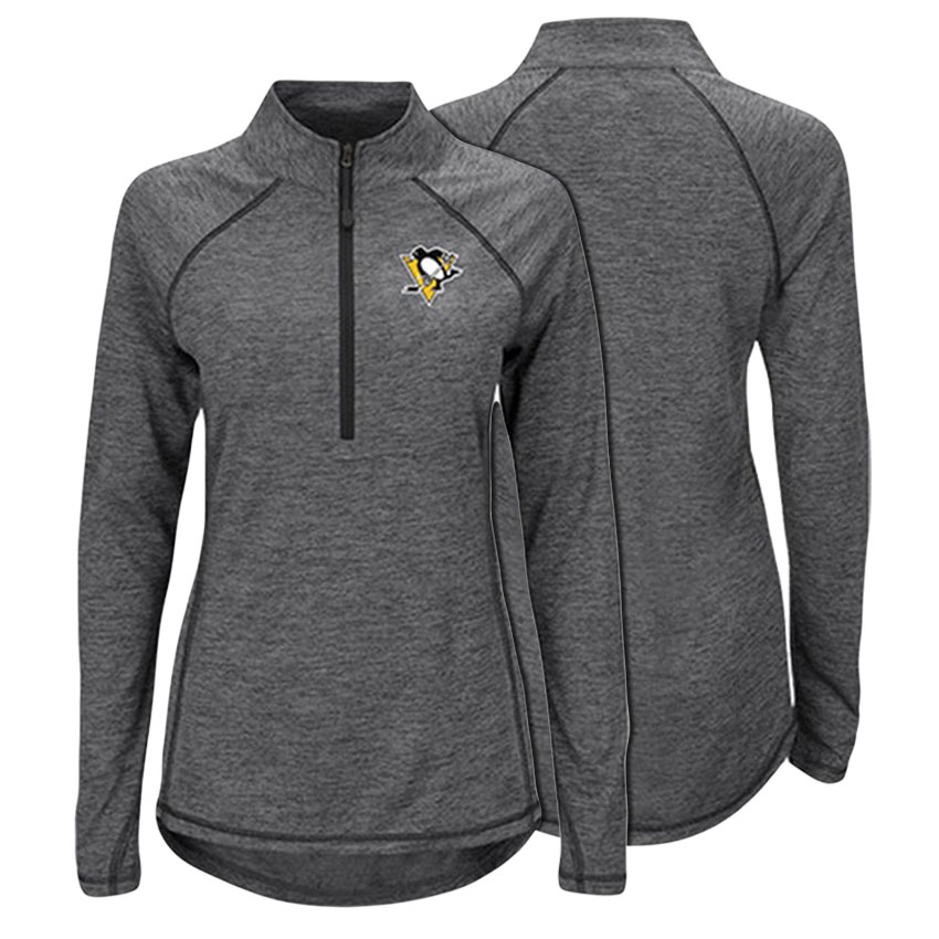 Women Pittsburgh Penguins Black Cool Base Half-Zip Pullover Jacket