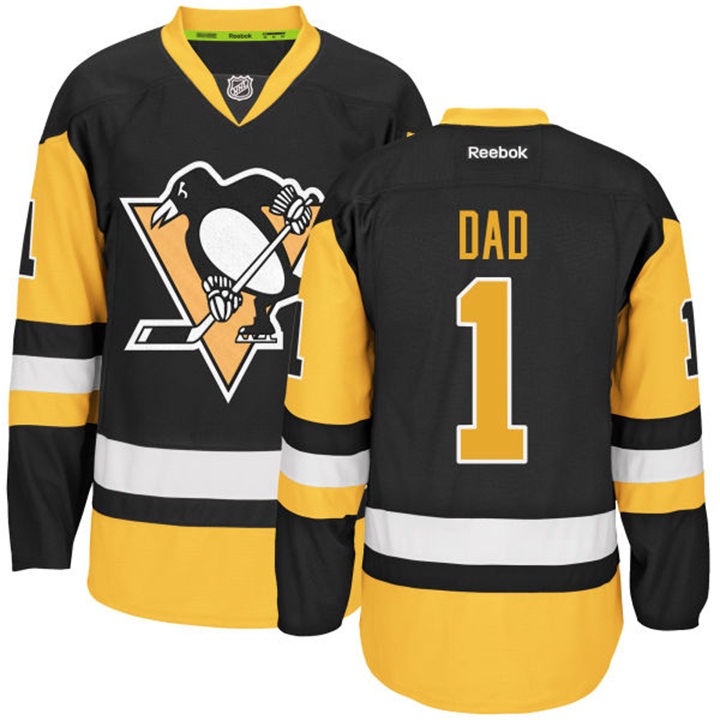 Gift for Dad Pittsburgh Penguins Black Number One Dad Jersey