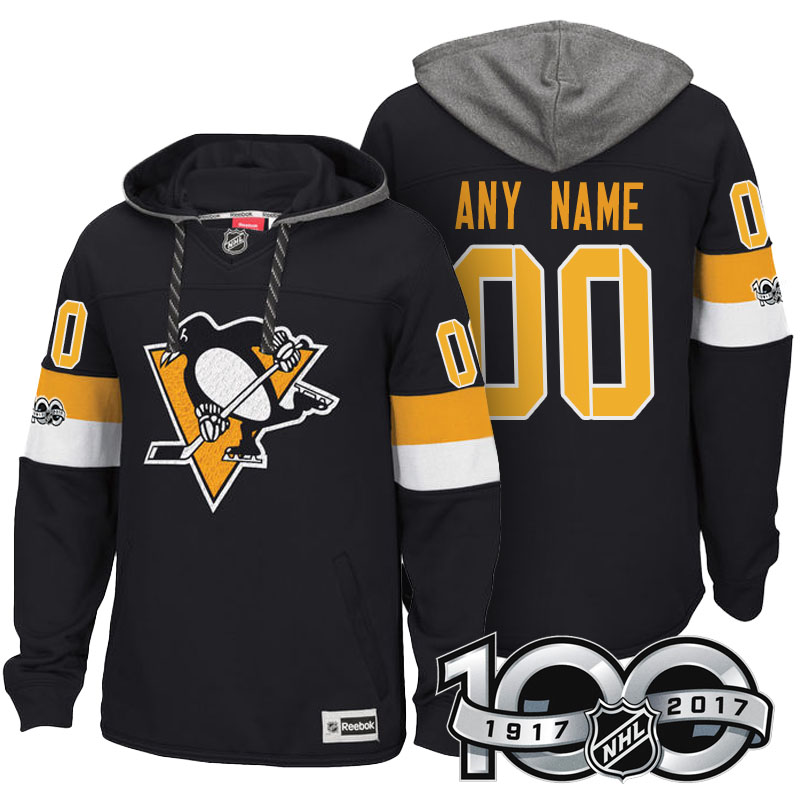 Pittsburgh Penguins Black Centennial Classic Patch Custom Hoodie