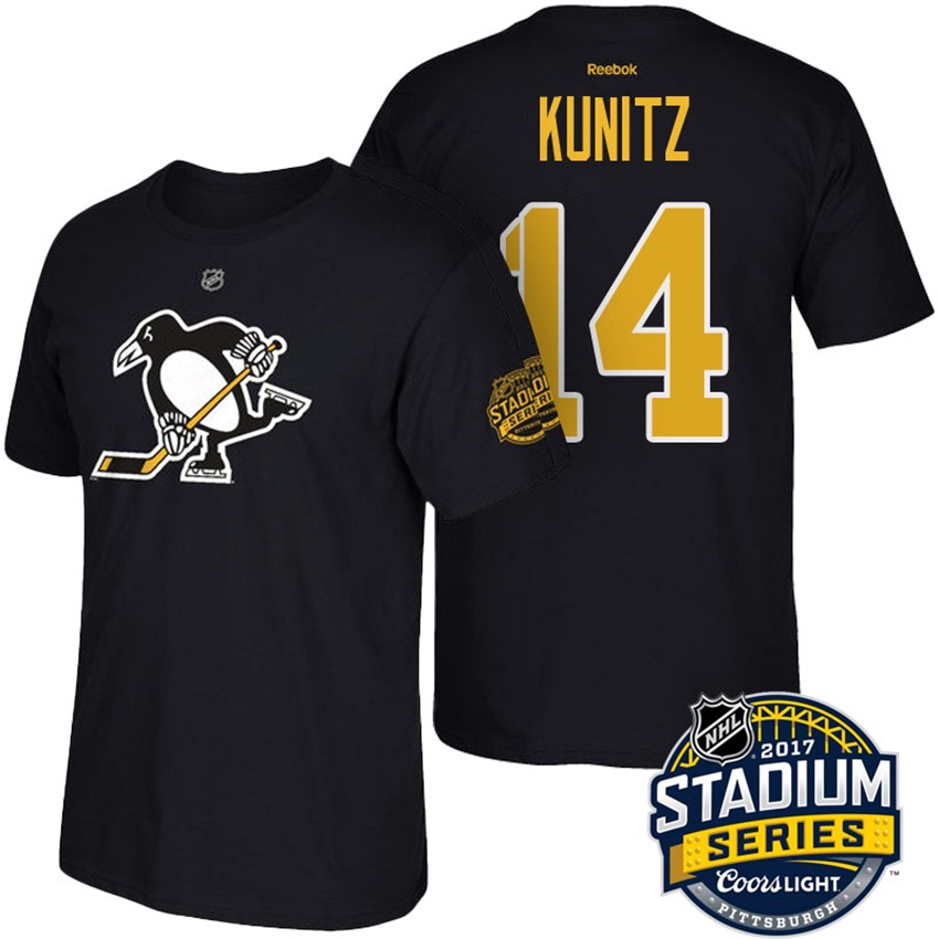 Penguins Chris Kunitz #14 Black Name And Number 2017 Stadium Series T-shirt