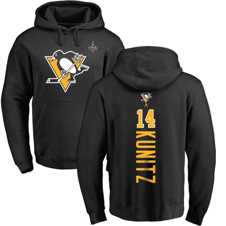 NHL Penguins #14 Chris Kunitz Black 2017 Stanley Cup Final Pullover Hoodie