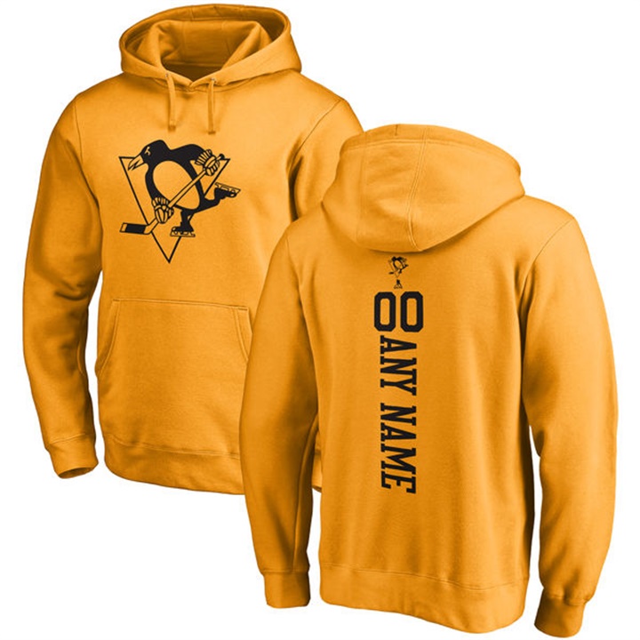 NHL Pittsburgh Penguins Gold Personalized Backer Fleece Pullover Hoodie