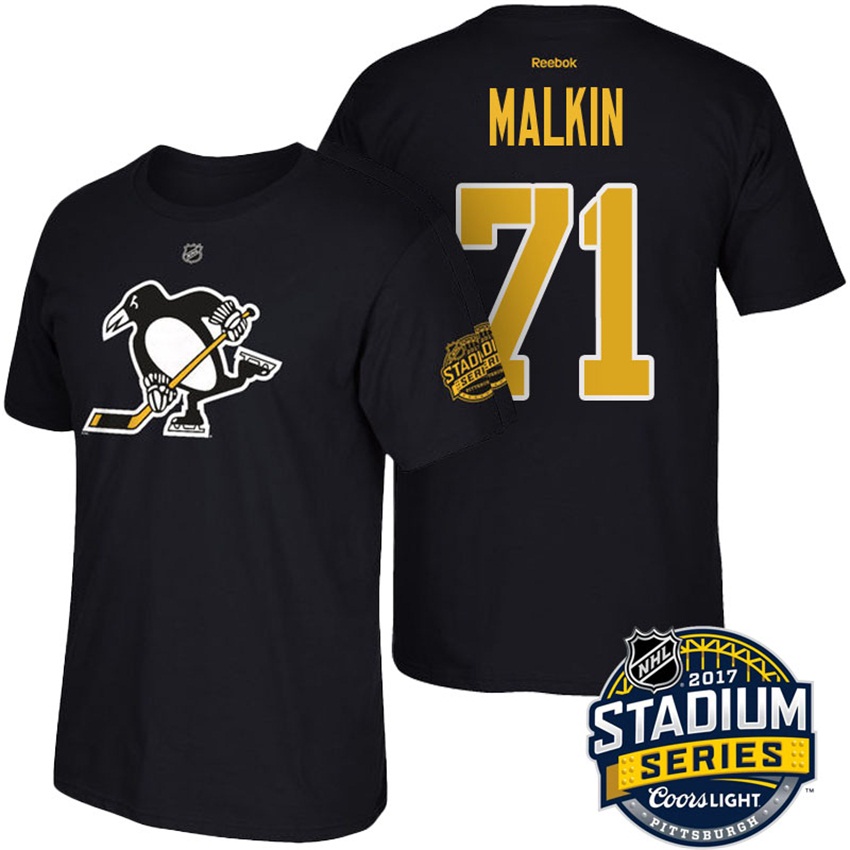 Penguins Evgeni Malkin #71 Black Name And Number 2017 Stadium Series T-shirt