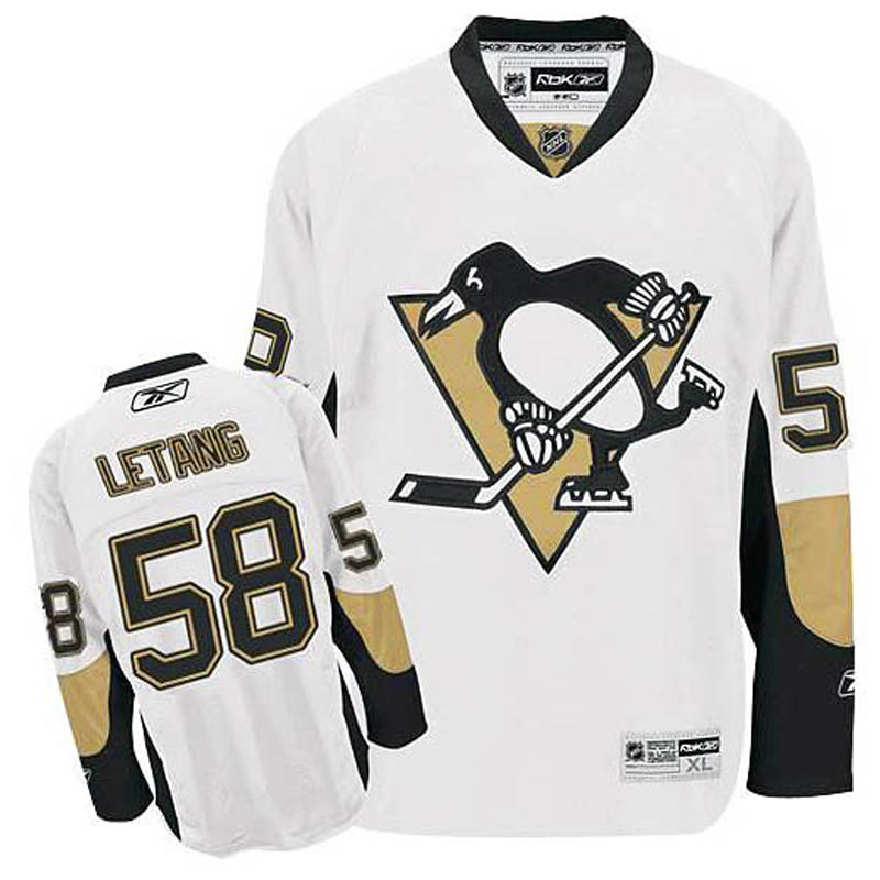 Kris Letang Pittsburgh Penguins #58 Away Ice Hockey Jersey