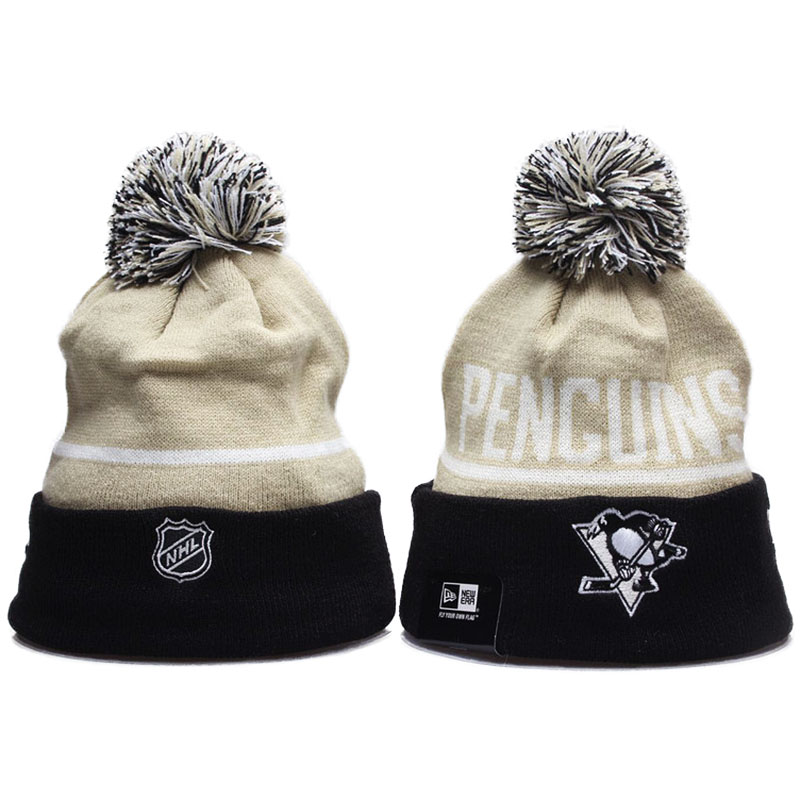 Pittsburgh Penguins 2017 Stadium Series Knit Hat With Pom Beanies Light Brown/Black