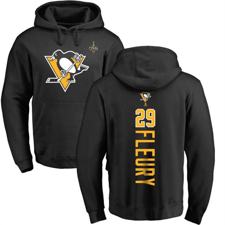 NHL Penguins #29 Marc-Andre Fleury Black 2017 Stanley Cup Final Pullover Hoodie