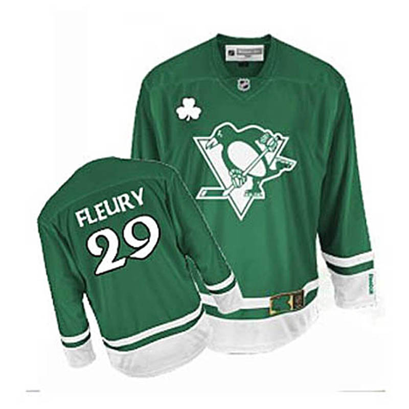 Marc-Andre Fleury Pittsburgh Penguins #29 St Patty's Day Ice Hockey Jersey