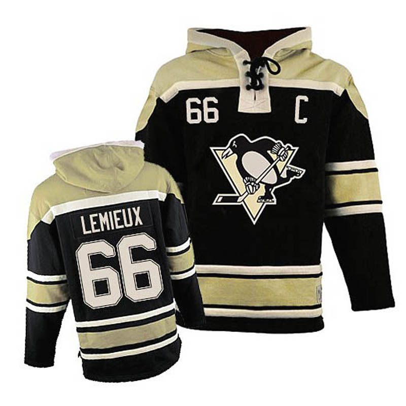 Mario Lemieux Pittsburgh Penguins #66 Ice Hockey Sawyer Hooded Sweatshirt