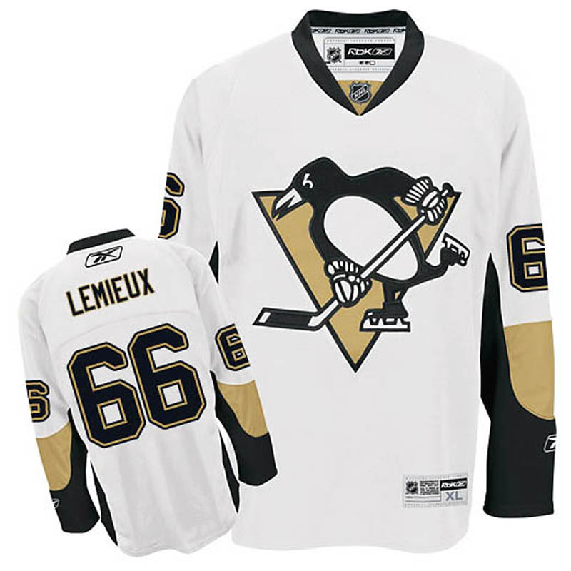 Mario Lemieux Pittsburgh Penguins #66 Away Ice Hockey Jersey