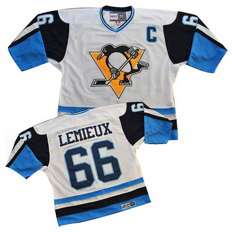 Mario Lemieux Pittsburgh Penguins #66 Throwback Ice Hockey Jersey