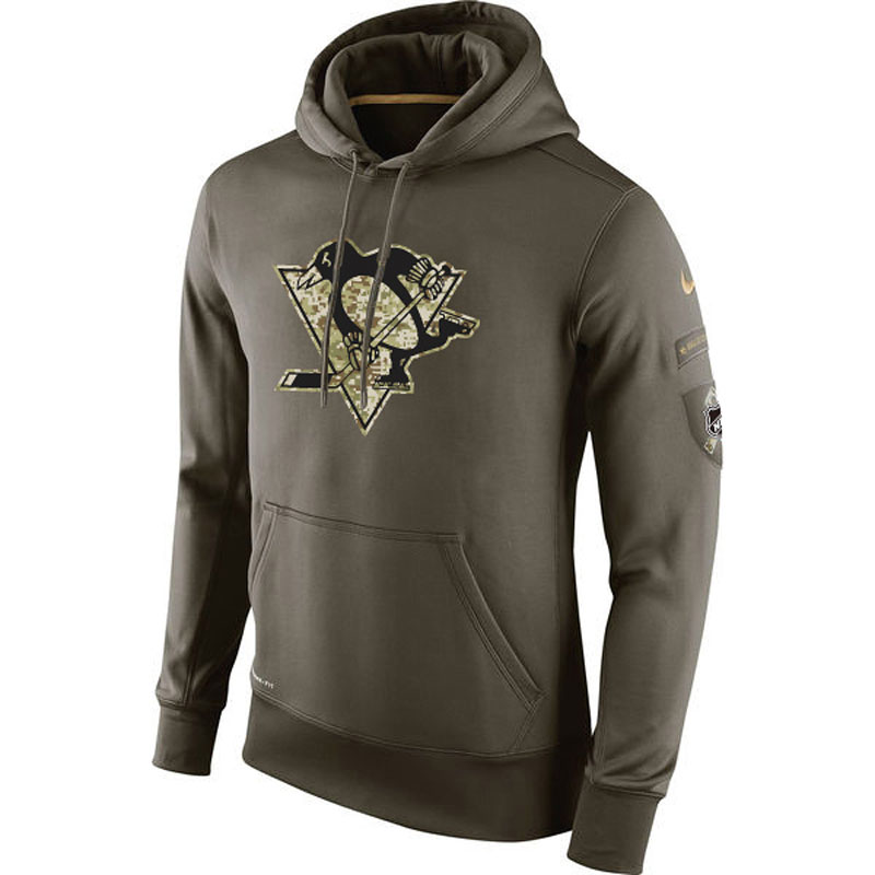 Penguins Olive KO Performance Hoodie