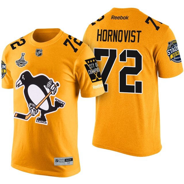 Pittsburgh Penguins #72 Patric Hornqvist Black 2017 Stanley Cup Champions Name And Number Limited T-shirt