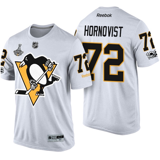 Pittsburgh Penguins #72 Patric Hornqvist White 2017 Stanley Cup Champions Name And Number Limited T-shirt