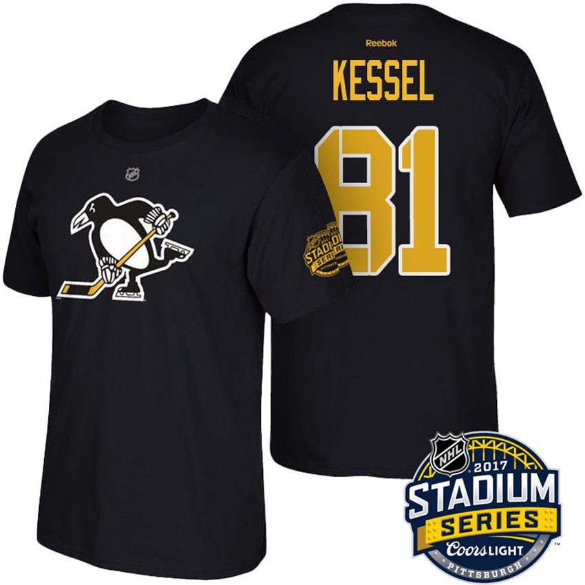 Penguins Phil Kessel #81 Black Name And Number 2017 Stadium Series T-shirt