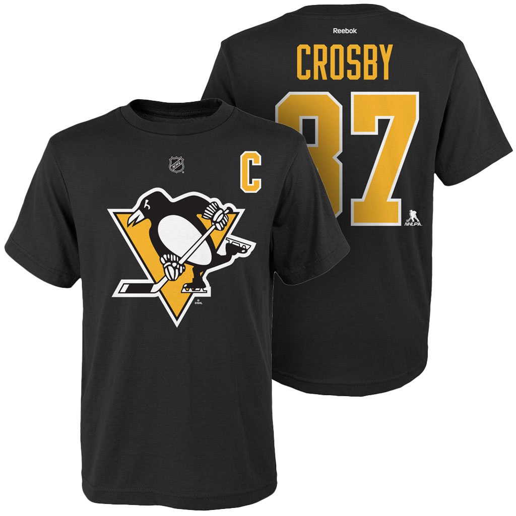 Pittsburgh Penguins Sidney Crosby Black Name and Number T-Shirt