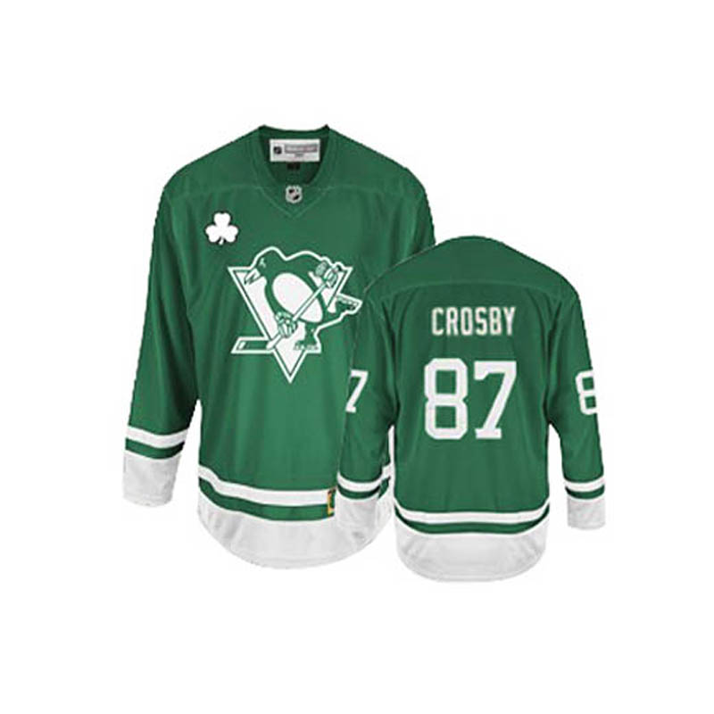 Sidney Crosby Pittsburgh Penguins #87 St Patty's Day Ice Hockey Jersey