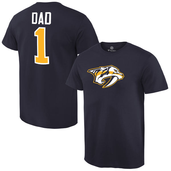 Men's Nashville Predators Number One Dad Navy T-Shirt