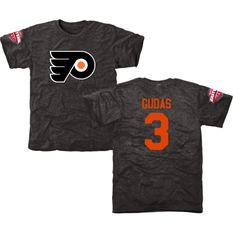 Radko Gudas #3 Philadelphia Flyers Black Tri-blend T-Shirt