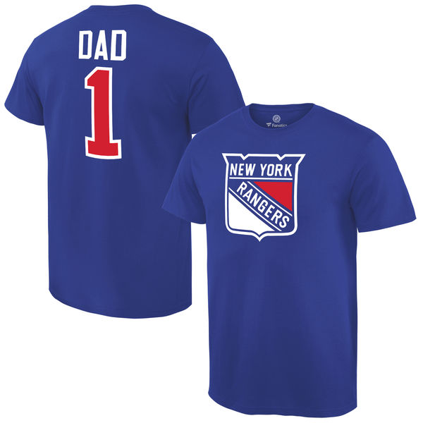 Men's New York Rangers Number One Dad Blue T-Shirt