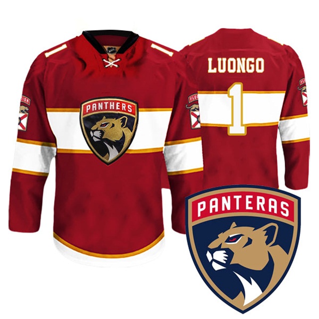 Roberto Luongo #1 Florida Panthers New Logo Reebok Red Premier Player Jersey