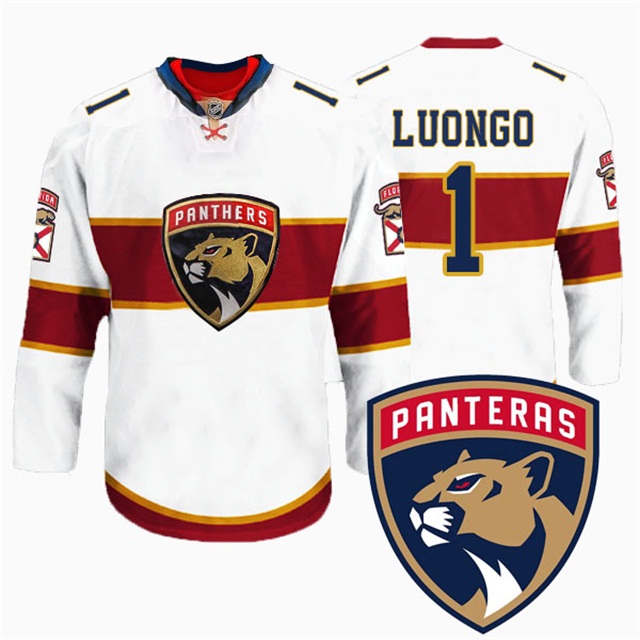 Roberto Luongo #1 Florida Panthers New Logo Reebok White Premier Player Jersey