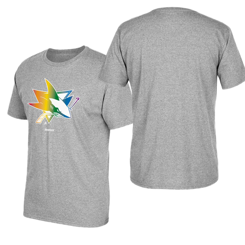 San Jose Sharks Gray Hockey Is For Everyone Rainbow T-shirt