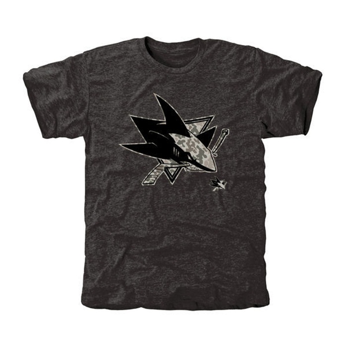 San Jose Sharks Rink Warrior Black Tri-Blend T-Shirt